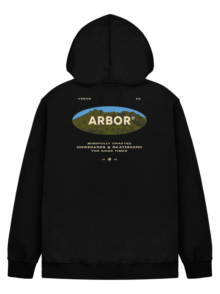 Arbor Mountain Craft Zipped Hooded Sweatshirt Hoody Fleece Black Graphic
