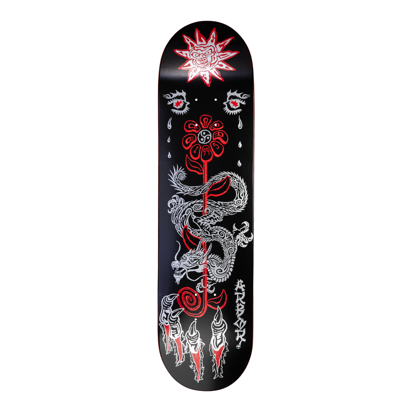 Arbor Pro Skateboard Deck - Alec Majerus - Lucky Dragon - Black - bottom graphic