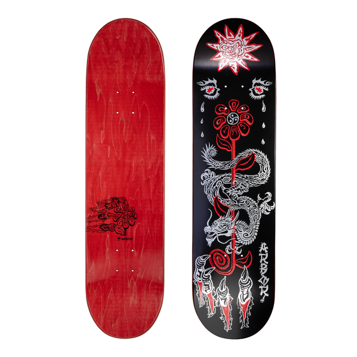 Arbor Pro Skateboard Deck - Alec Majerus - Lucky Dragon - Black