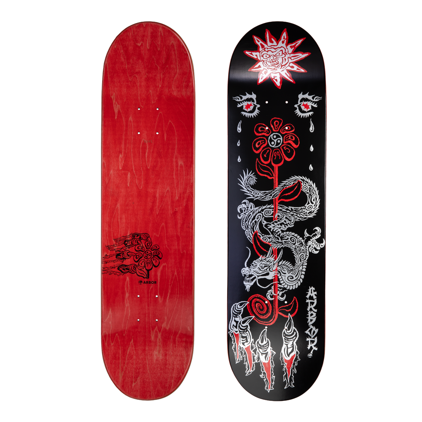 Arbor Pro Skateboard Deck -  Alec Majerus - Lucky Dragon - Black